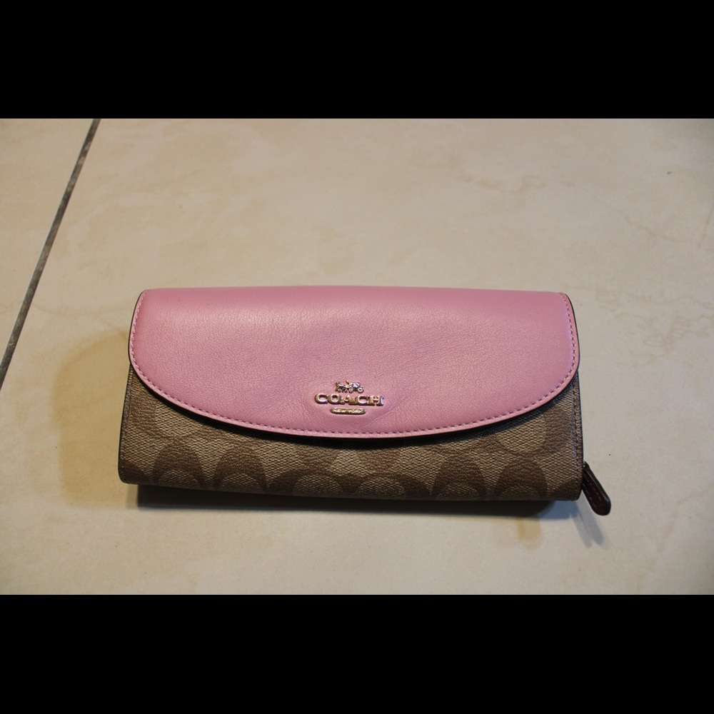 Coach Pink and Brown Wallet, brand new!